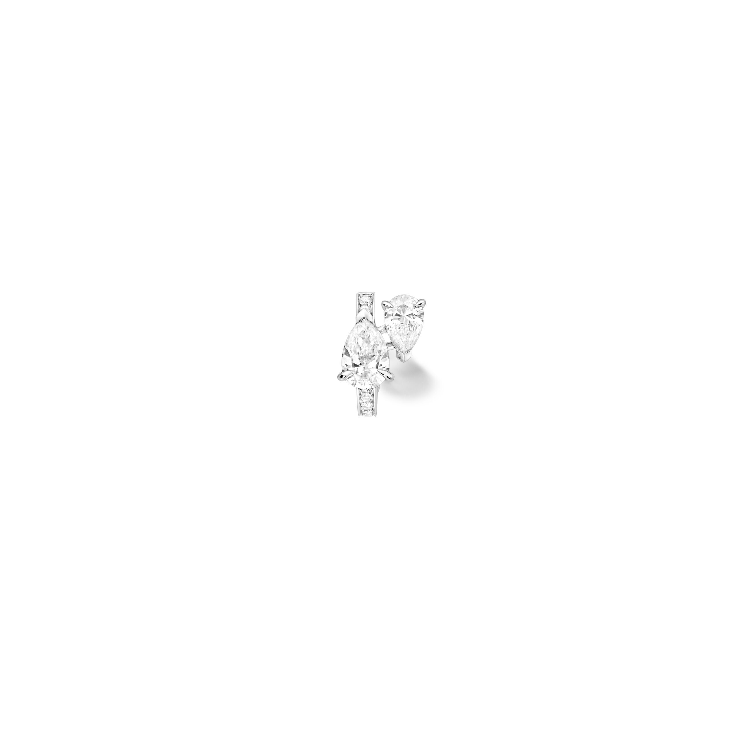 Repossi Pear Cut Diamond Serti Sur Vide Earrings
