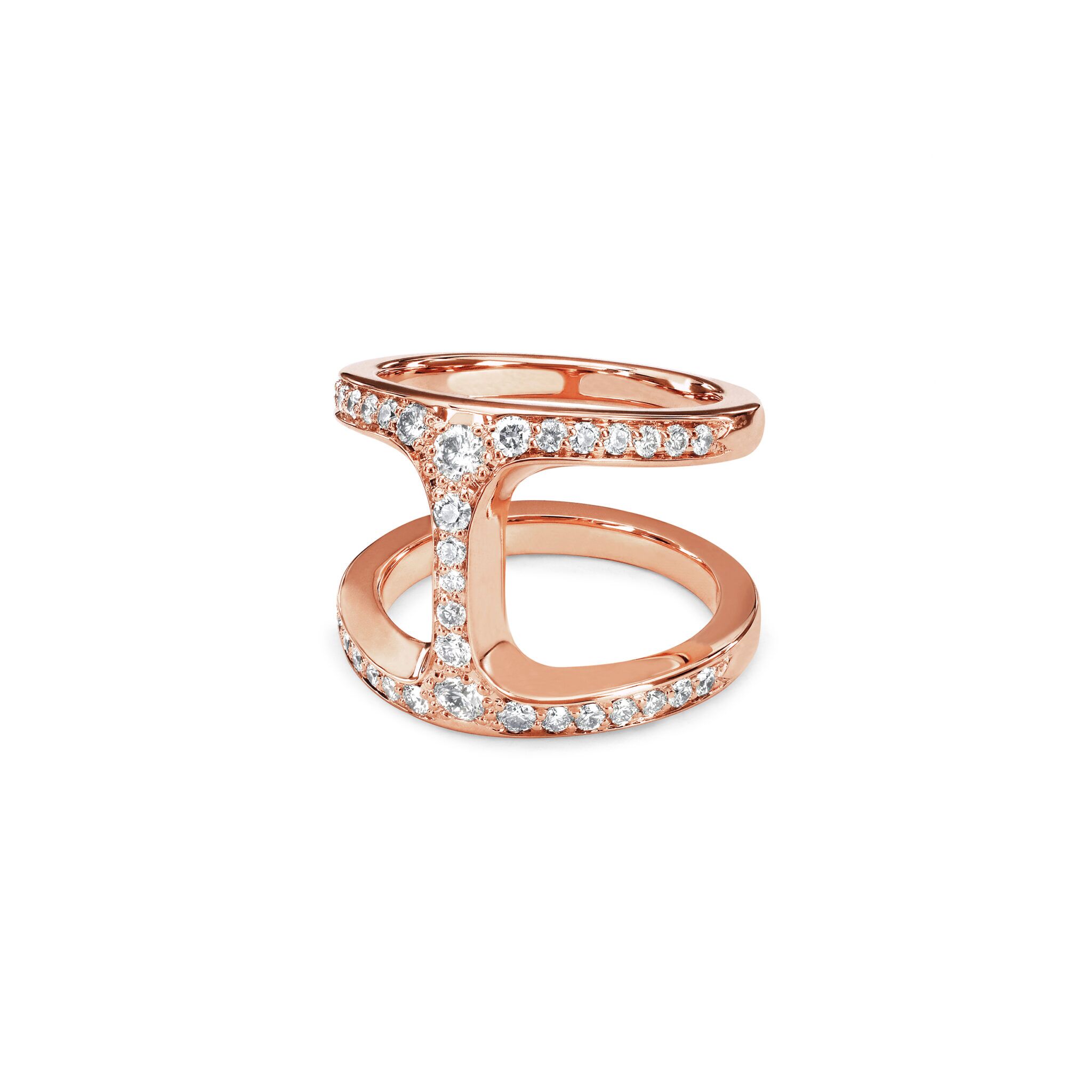 Hoorsenbuhs 18K Rose Gold Dame Phantom Diamond Ring - Image 2